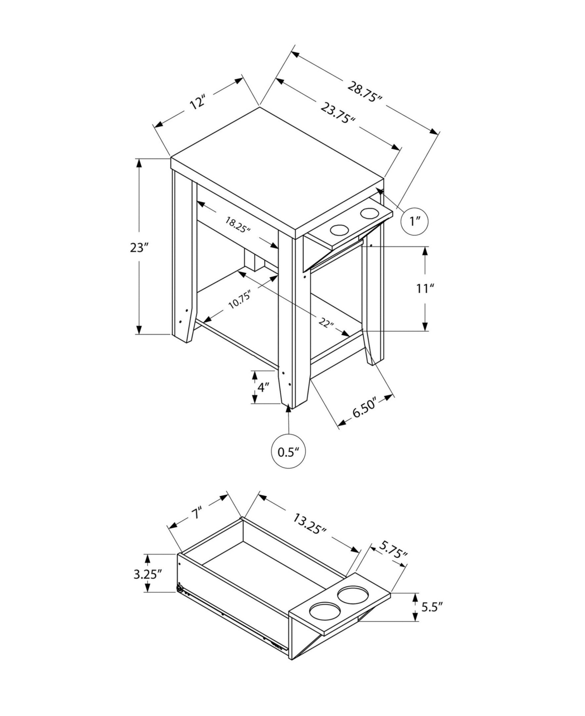 Monarch Specialties Accent Table - 23