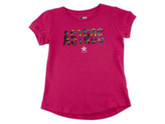 New Era Houston Astros Youth Girls Flip Sequin T-Shirt