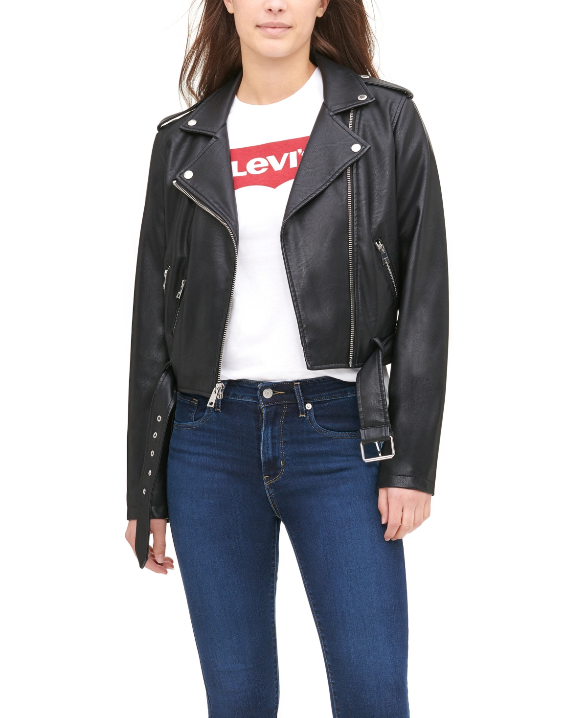 Levi's leather moto jacket women's shop