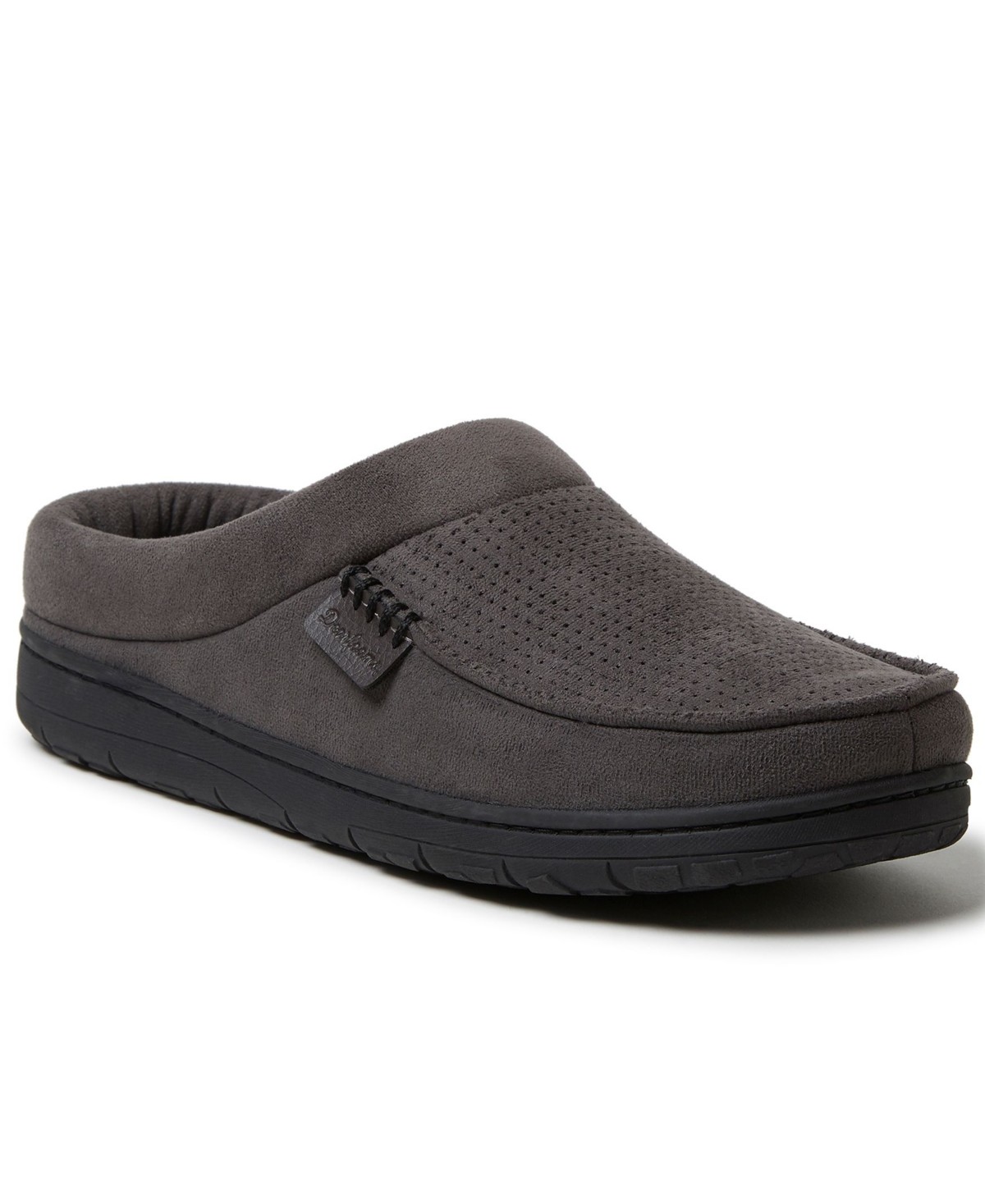 Мужские Dearfoams Men's Brendan Perforated Moccasin Toe Clog House Shoe Slipper — фото 2