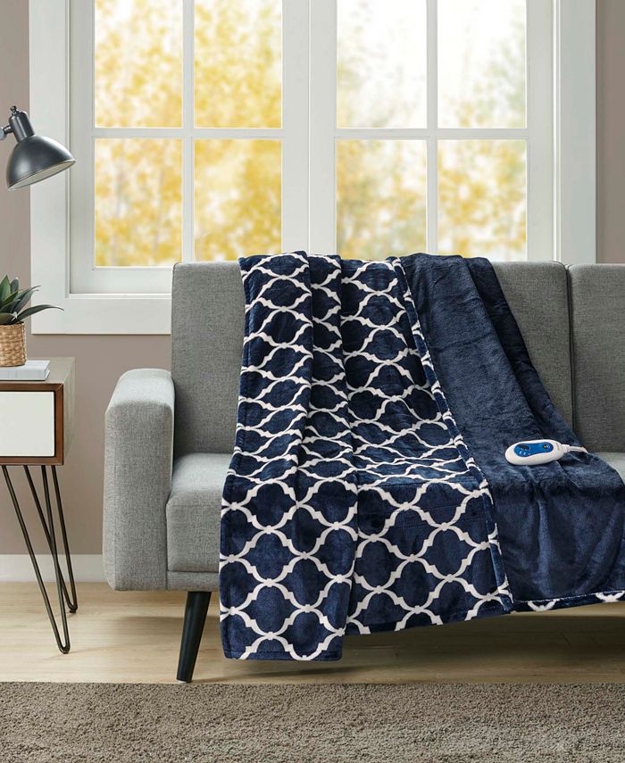 Beautyrest Oversized Ogee Print Electric Throw & Reviews Blankets