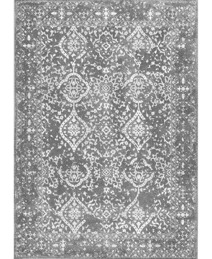 nuLoom Bodrum Oriental VintageInspired Odell Silver 5' x 7'5" Area Rug