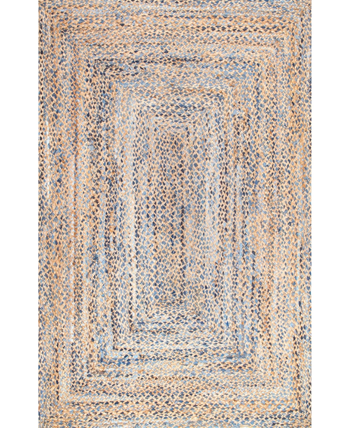 nuLoom Dune Road Hand Braided Eliz Blue 8'6in x 11'6in Area Rug - Blue