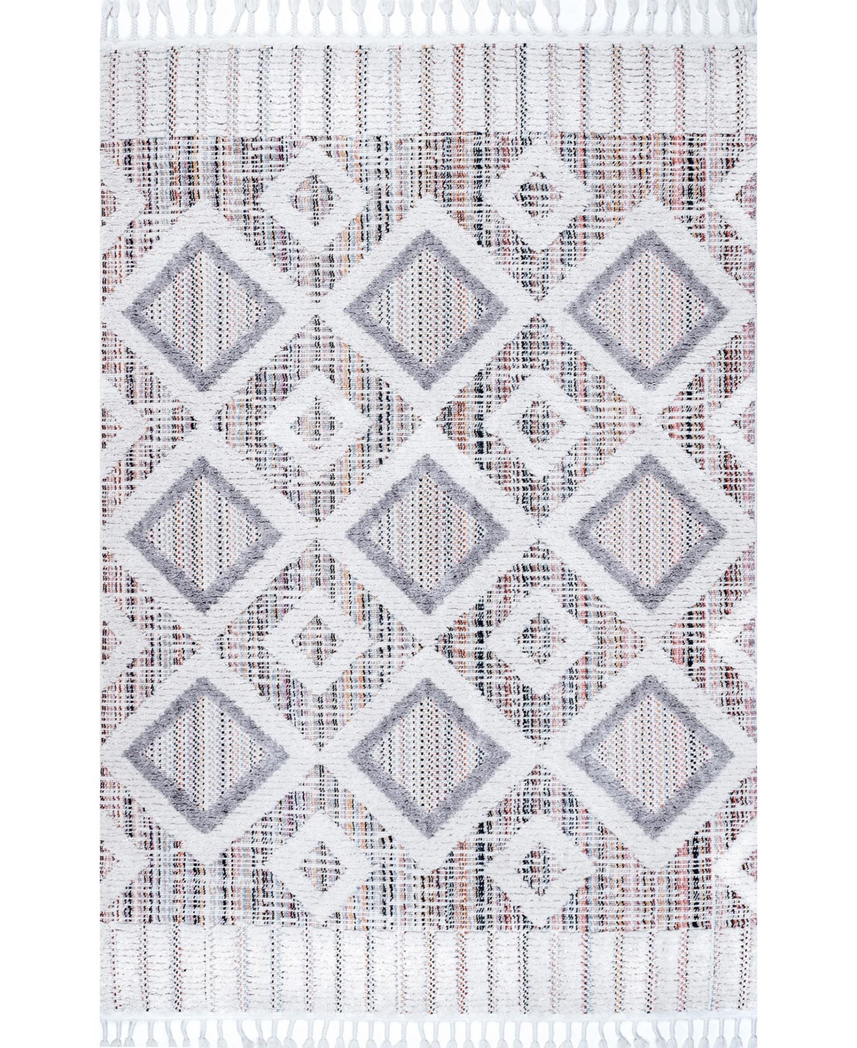 nuLoom Lorden Theola Geometric High-Low Pink 6'7in x 9' Area Rug - Pink