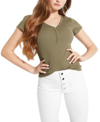 GUESS - Ribbed Henley T-Shirt