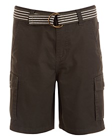 Big Boys Cargo Shorts with Removable D-Ring Belt, Created for Macy's 