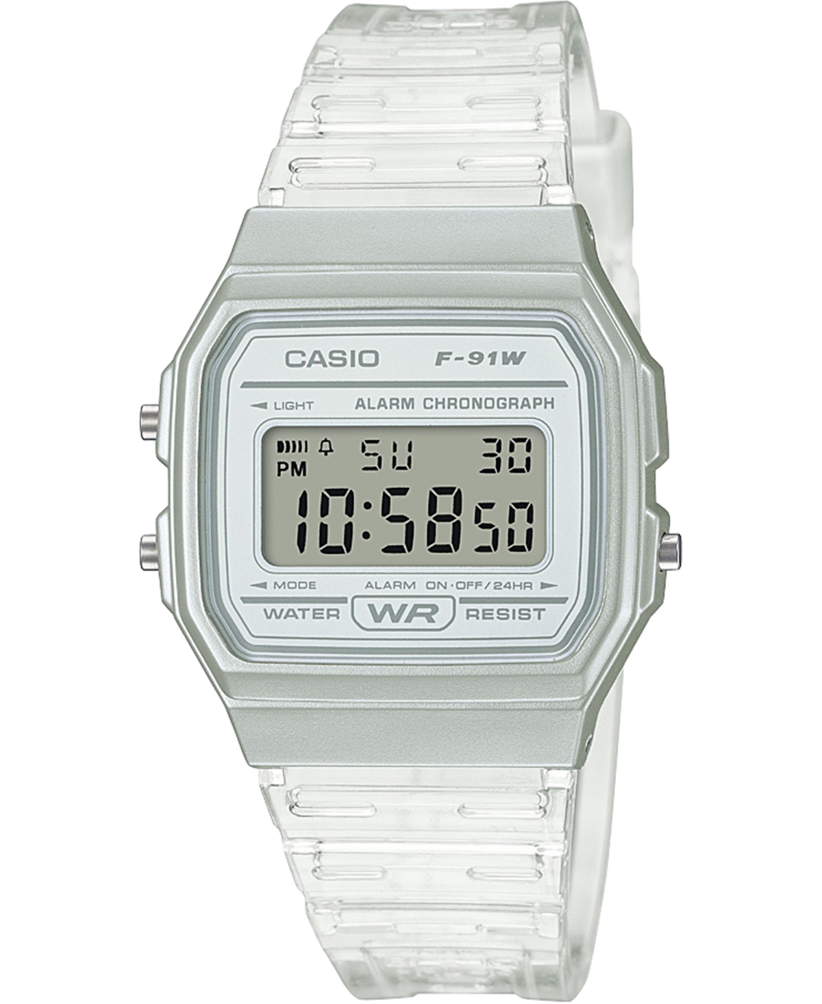 Unisex Digital Clear Jelly Strap Watch 35.2mm - Clear