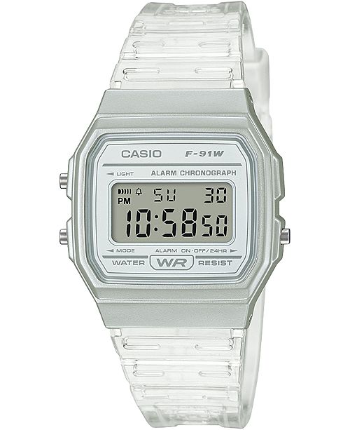 Casio Unisex Digital Clear Jelly Strap Watch 35.2mm & Reviews - Watches ...