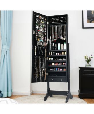 Mirrored Jewelry Cabinet Storage Organizer Drawers