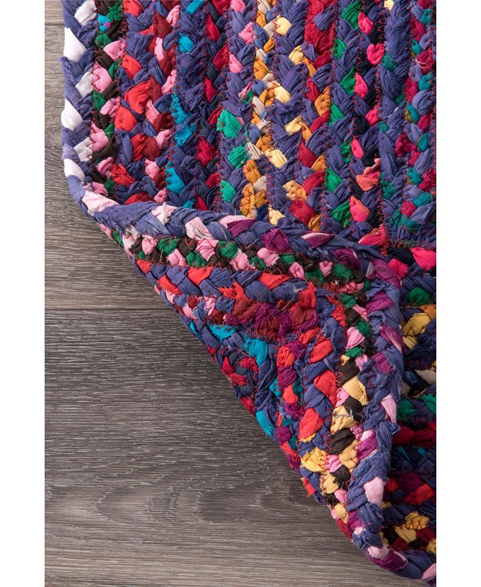 nuLoom Nomad Hand Braided Tammara Cotton Blue 5' x 8' Area Rug