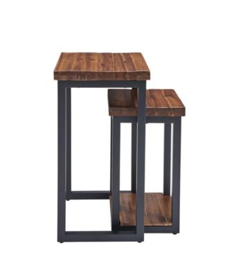 Claremont Rustic Wood Nesting End Tables Set