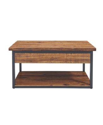 Claremont Rustic Wood Coffee Table with Low Shelf