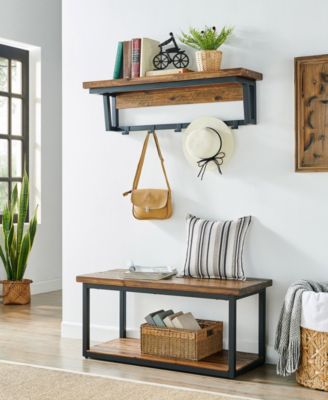 Claremont Rustic Wood Coat Hook with Shelf