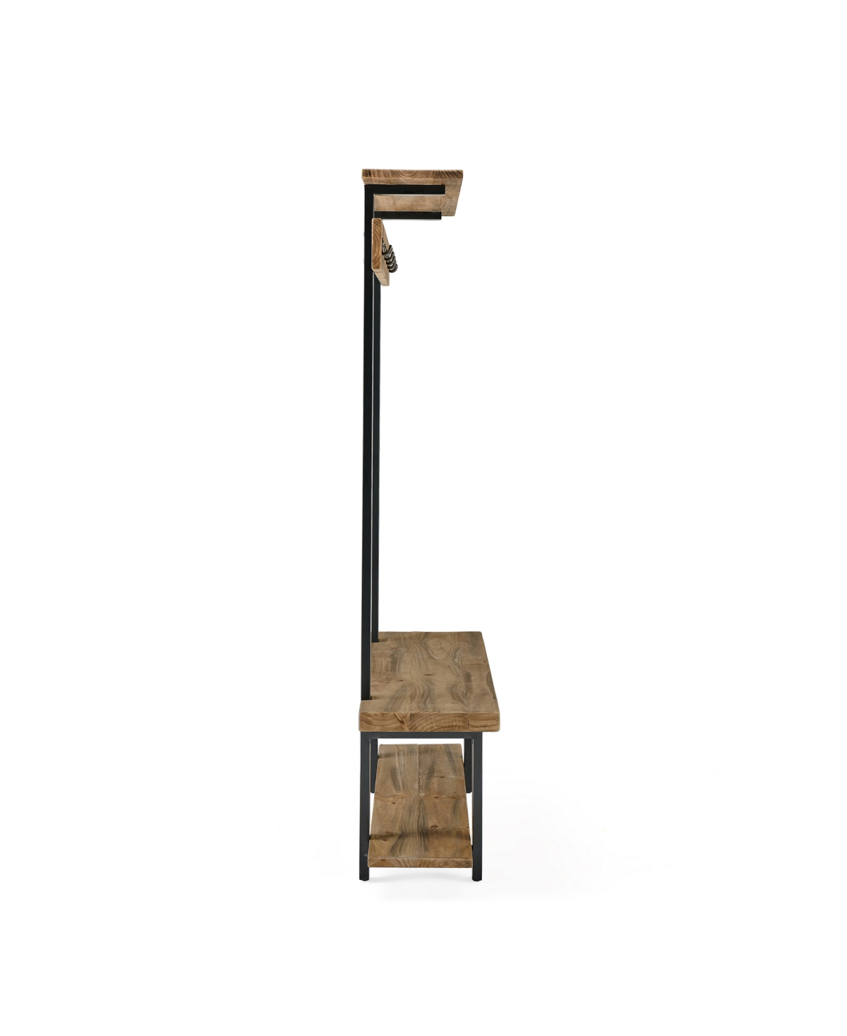 Alaterre Furniture Pomona Entryway Hall Tree with Bench, Shelves and Coat Hooks