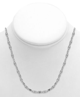 Mirror Link 18" Chain Necklace in Silver-Plate or Gold Plate