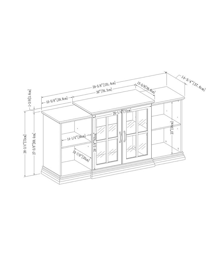 Walker Edison Classic 2 Door Tiered TV Console Macy's