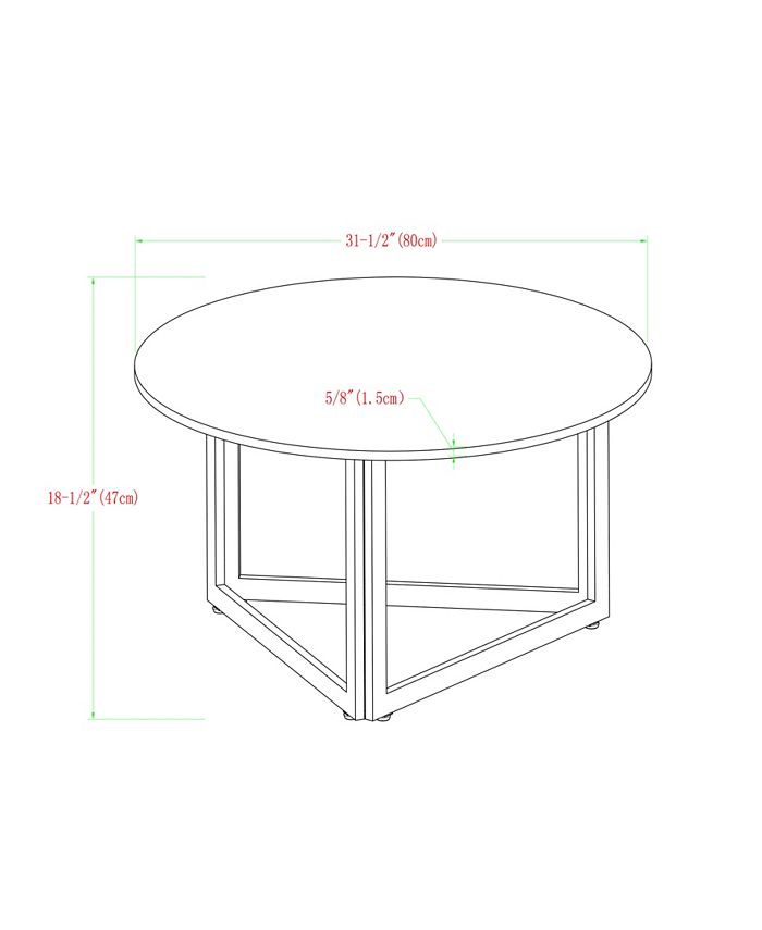 Walker Edison CLOSEOUT Modern Metal Base Round Coffee Table Macy's