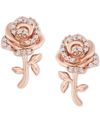 macy's rose gold diamond earrings