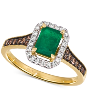 image of Le Vian Costa Smeralda Emerald (5/8 ct. t.w.) & Diamond (1/3 ct. t.w.) Ring in 14k Gold