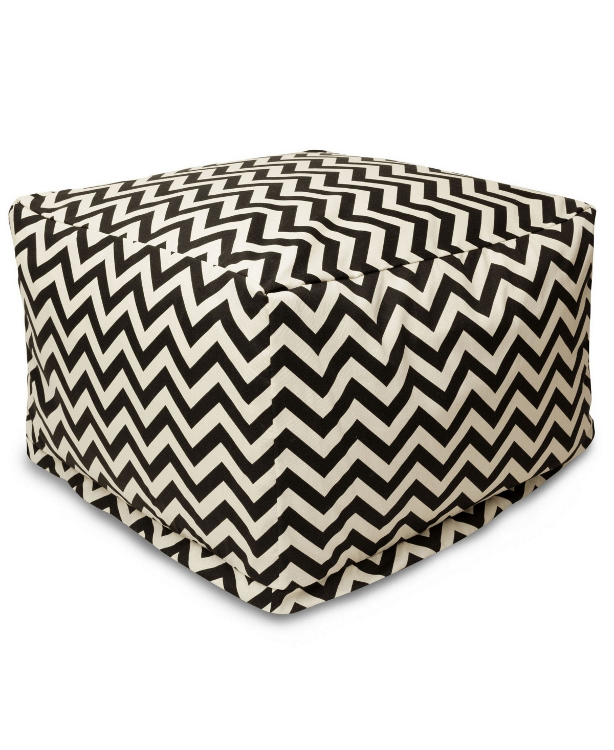 Majestic Home Goods Chevron Ottoman Square Pouf with Removable Cover 27