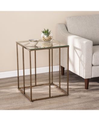Imogen Contemporary End Table with Glass Top