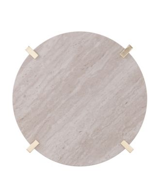 Valera Round End Table with Faux Marble Top