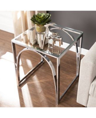 Arabelle Square Glass Top End Table