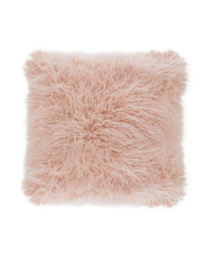 Saro Lifestyle Mongolian Throw Pillow In Pink