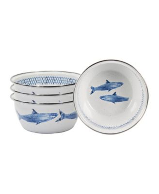 Fish Camp Enamelware Salad Bowls, Set of 4