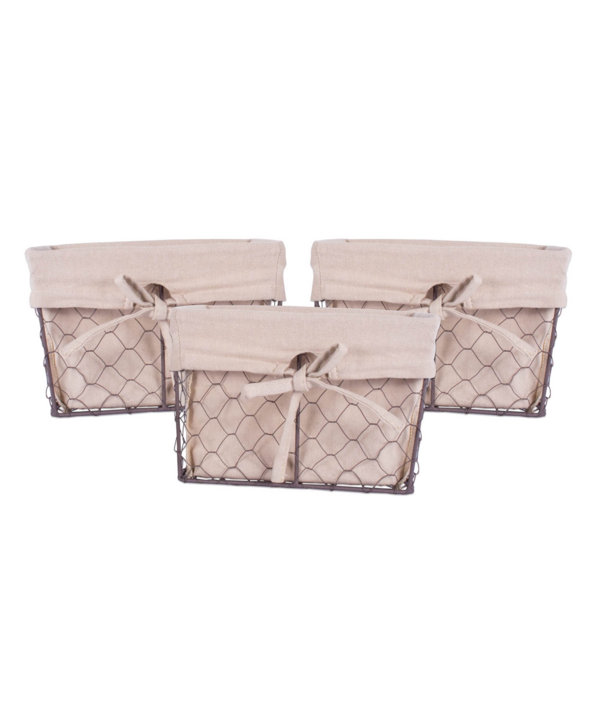Small Chicken Wire Liner Basket Set of 3 - Natural
