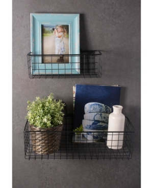 Design Imports Medium 2-Pc Wire Wall Basket Set