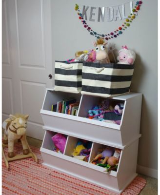 Design Imports Paper Bin Stripe Rectangle Medium