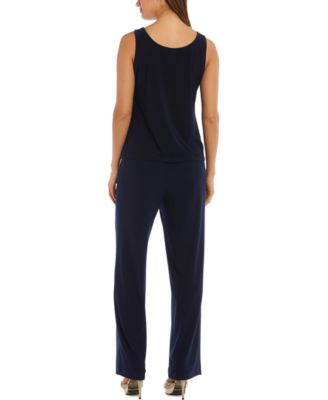 Petite 3-Pc. Sequined-Lace Jacket, Top & Pants