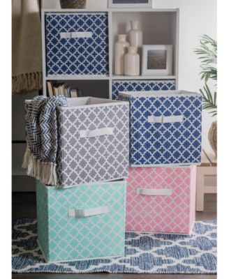 Non-woven Polyester Cube Lattice Square Set of 4