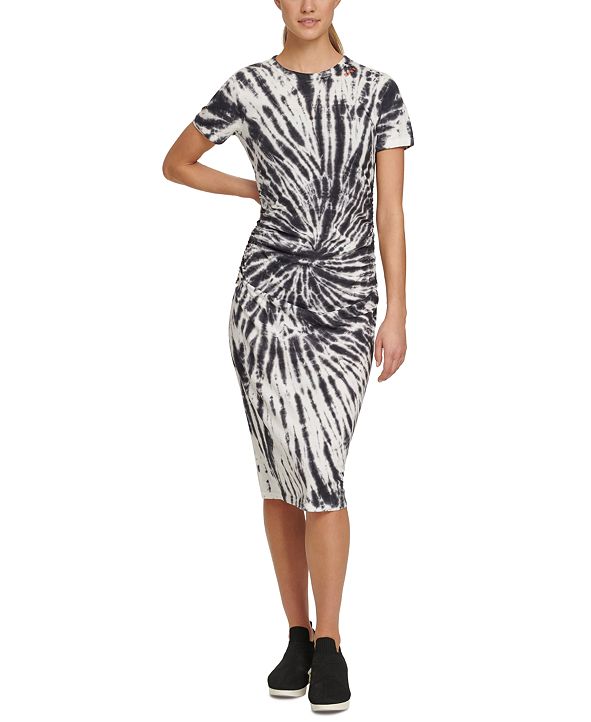 DKNY Sport TieDyed Ruched TShirt Dress & Reviews Dresses Women Macy's