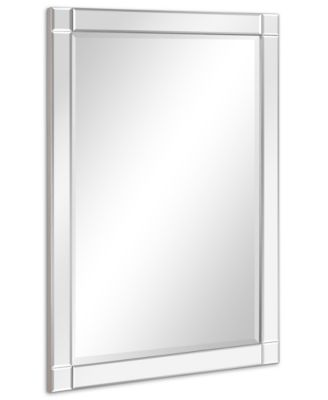 Moderno Squared Corner Beveled Rectangle Wall Mirror, 40" x 30" x 1.18"
