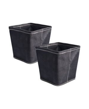 Design Imports Polyester Bin Zig-Zag Stitch Variegated Trapezoid Set of 2