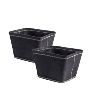 Design Imports Polyester Bin Zig-Zag Stitch Variegated Trapezoid Set of 2