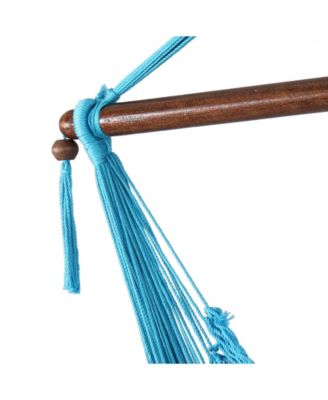 Caribbean Style Extra Large Hanging Rope Hammock Chair Swing with Stand - 300 lb Weight Capacity