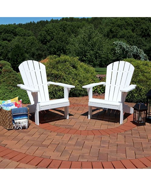 Sunnydaze Decor Outdoor Adirondack Patio Chair All Weather Faux Wood Design Set Of 2 Reviews Furniture Macy S