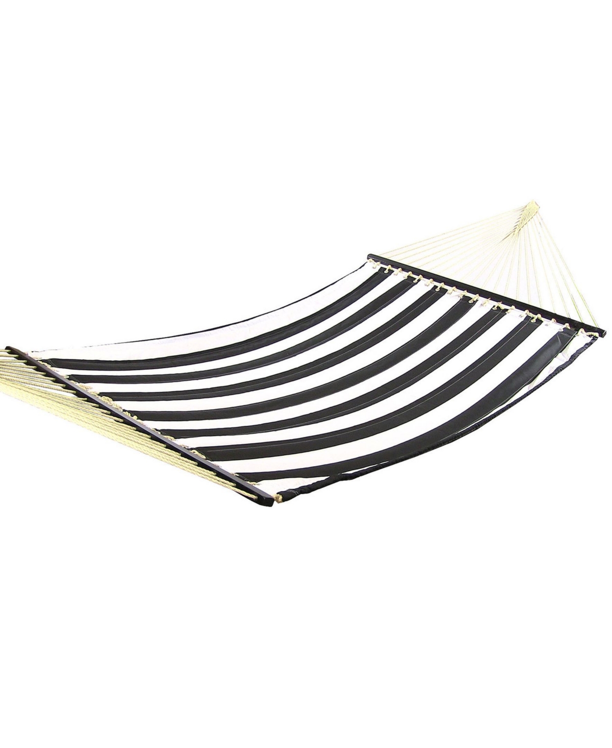 Outdoor 2-Person Quilted Fabric Hammock with Spreader Bars and Freestanding Stand