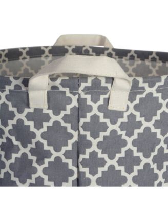 Polyethylene Coated Cotton Polyester Laundry Hamper Lattice Round