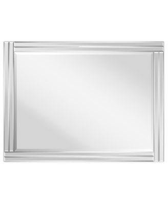 Moderno Stepped Beveled Rectangle Wall Mirror, 40" x 30" x 1.18"