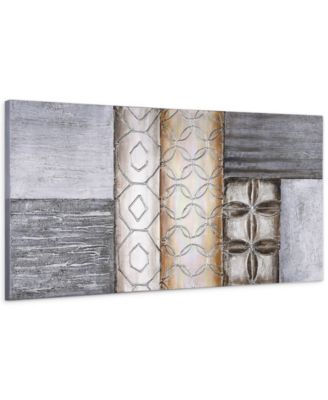 Stacked 1 Textured Metallic Hand Painted Wall Art by Martin Edwards, 30" x 60" x 2"