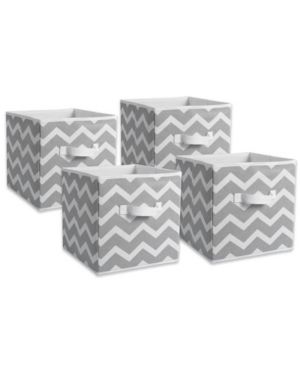 Design Imports Non-woven Polyester Cube Chevron Square Set of 4