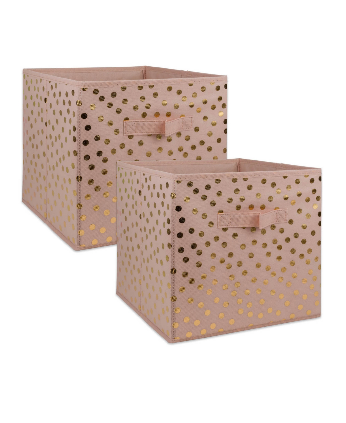 Non-woven Polyester Cube Dots Millennial Square Set of 2 - Pink