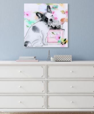 Little Frenchie Frameless Free Floating Tempered Glass Panel Dog Graphic Wall Art, 20" x 20" x 0.2"