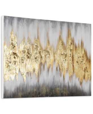 Gold Frequency Textured Metallic Hand Painted Wall Art by Martin Edwards, 30" x 40" x 1.5"