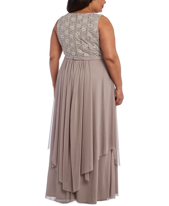 R & M Richards Plus Size Embellished Gown & Lace Jacket & Reviews ...