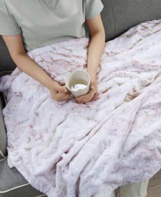 Sachi Faux-Fur Throw, 60&amp;quot; x 70&amp;quot;